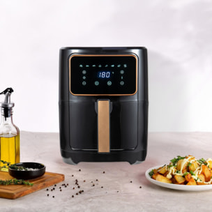 Bergner COPPERLY Freidora de aire 1800W 6.9L - 8 programas - Revestimiento Cerámico - Ajuste de temperatura 80-200°C - Temporizador hasta 30 min