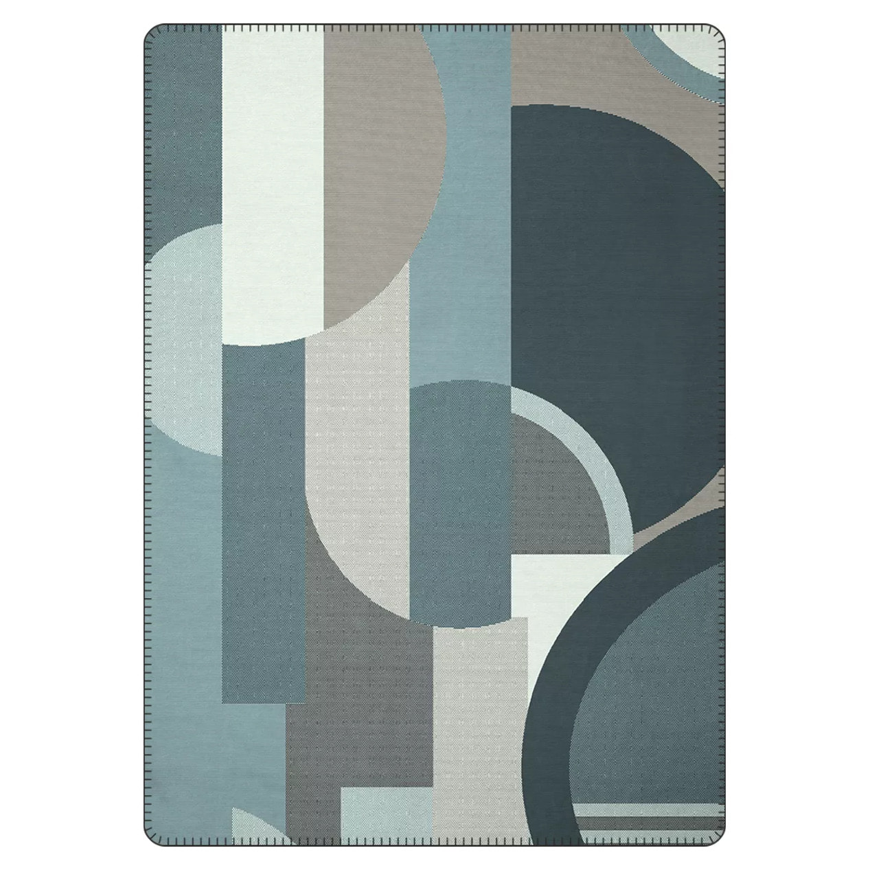 Plaid coton mélangé 415 g/m² motif jacquard bleu gris Livio blue