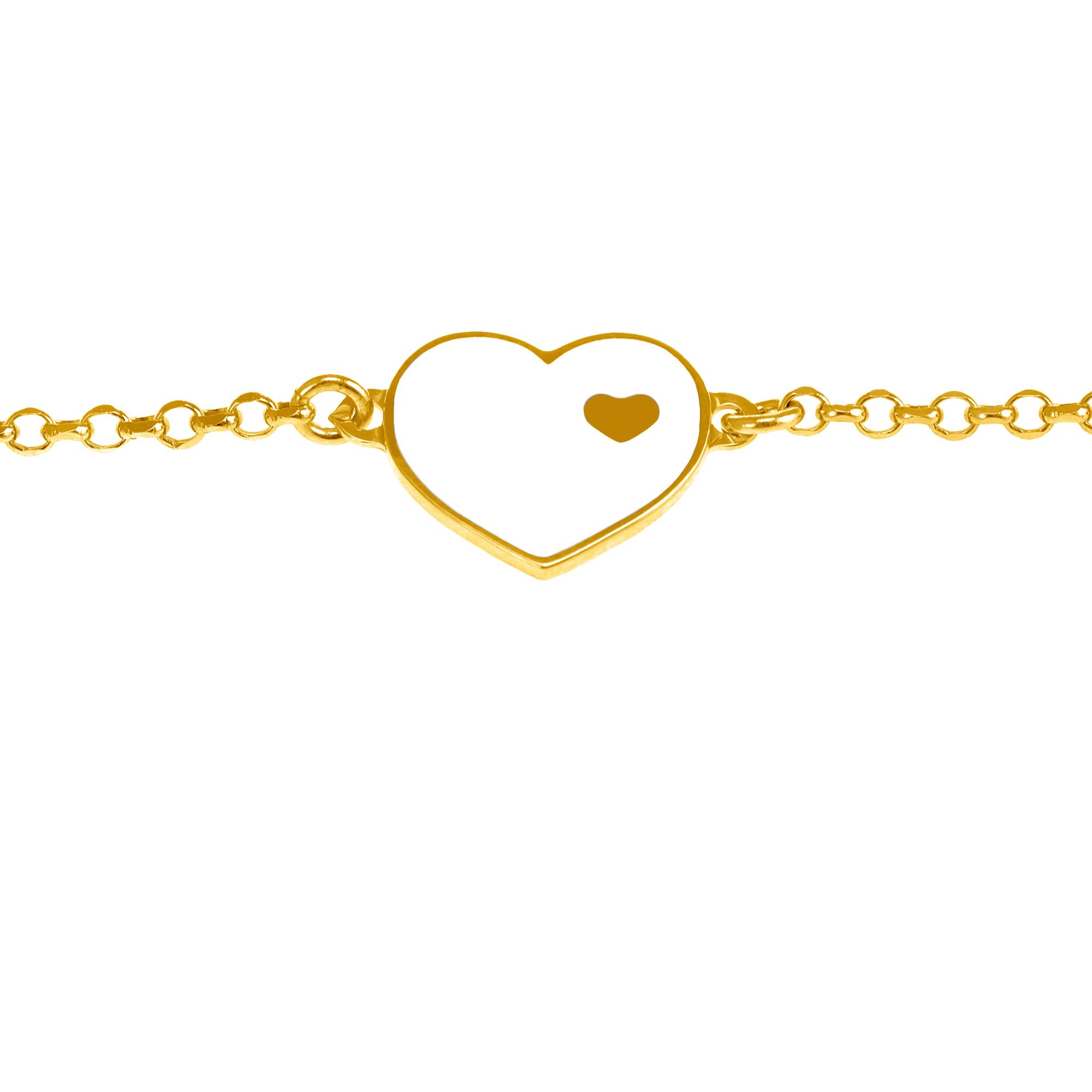 Pulsera de Plata de Ley 925 con forma exterior de corazón