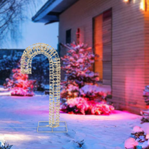 bastón de caramelo luminoso de marco dorado con 400 micro led 34x10x75cm