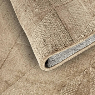 Tapis salon géométrique, relief tissé à la main, design authentique