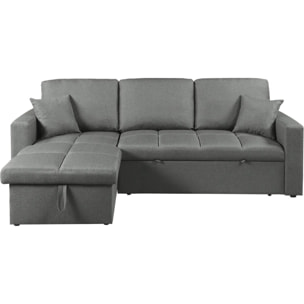 Canapé d'angle convertible/réversible style bubble "Alain" - 3 places - Gris