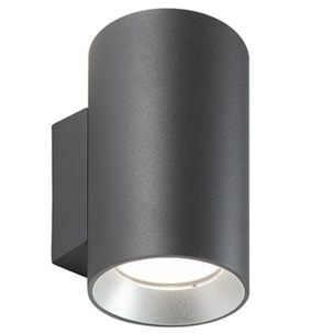 Show - Applique Cilindrico Da Parete A Led 20W+20W A Luce Doppia Fredda Colore Grigio