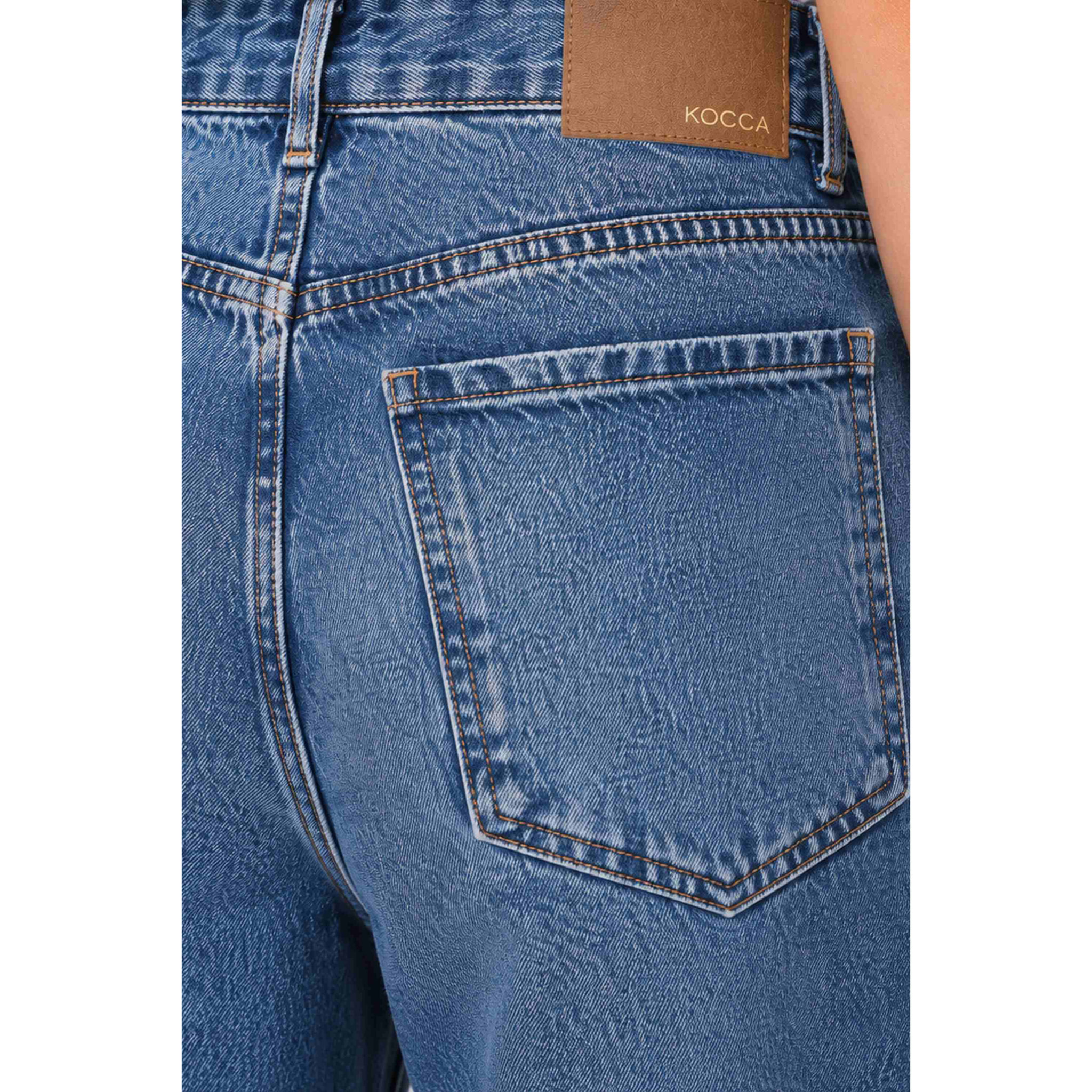 Kocca - Jeans da donna in cotone a vita alta e gamba larga Donna
