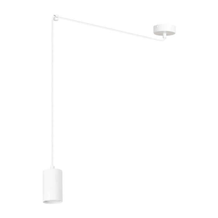 Lampada a sospensione TRAKER in acciaio bianco opaco