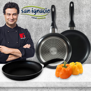 Set San Ignacio: Juego de tres sartenes +  Batería de cocina 8 piezas