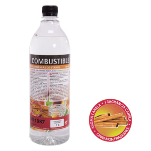 Combustible Etanol de origen natural aroma canela. Caja 12 botellas de 1L LIQ-12CANELA PURLINE