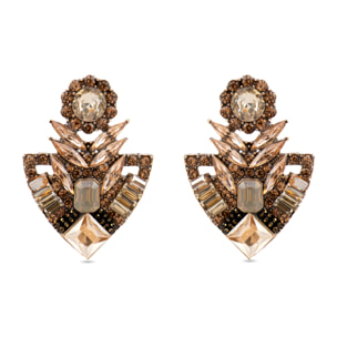 Pendientes con Cristal Multicolor acabado oro 18k