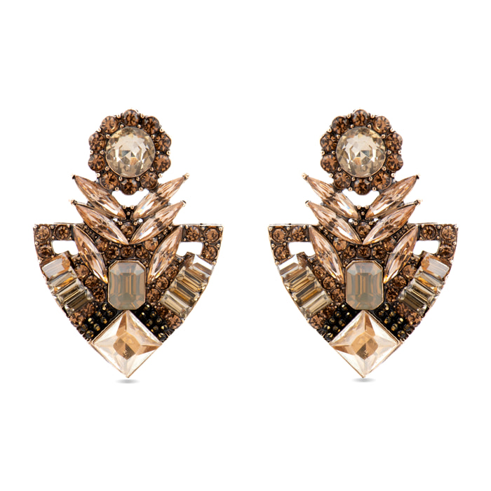 Pendientes con Cristal Multicolor acabado oro 18k
