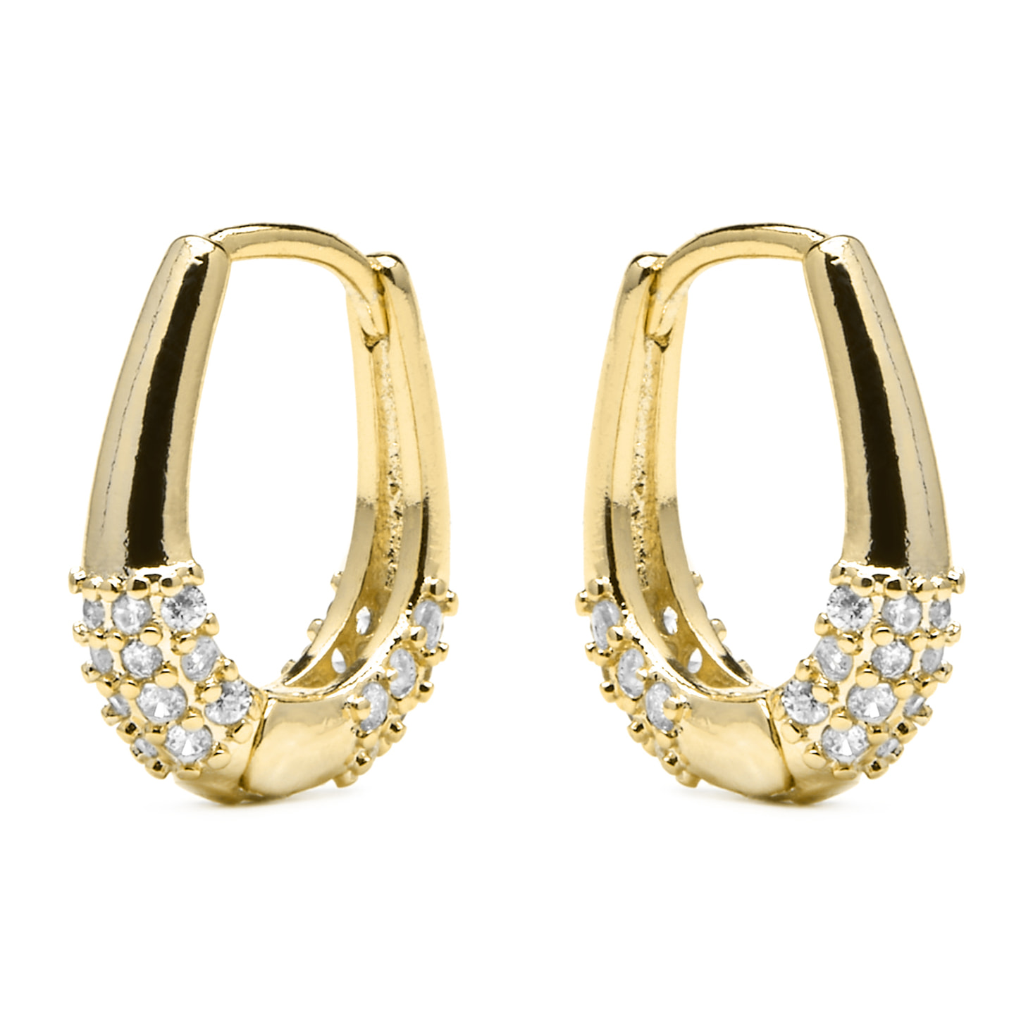 Pendientes acabado oro amarillo de 18k y Circonita Brillante