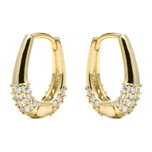Pendientes acabado oro amarillo de 18k y Circonita Brillante