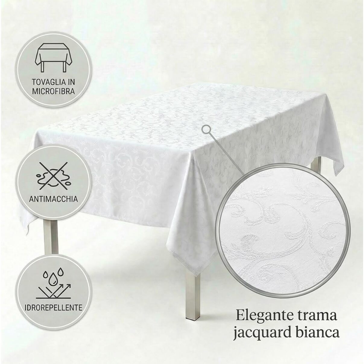 Tovaglia antimacchia in poliestere - BIANCO