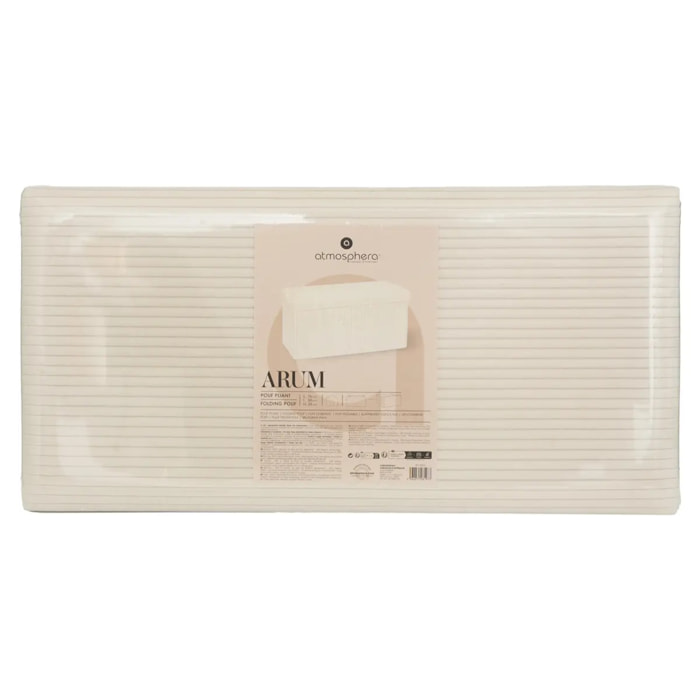 Pouf pliant Arum ivoire 76x38cm