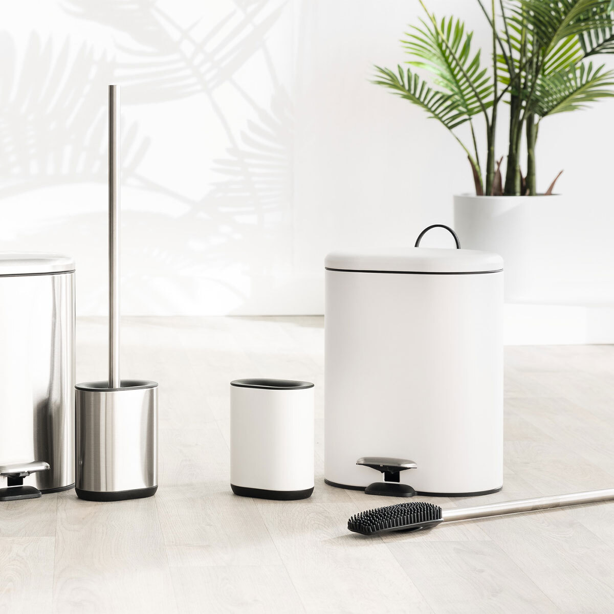 Poubelle Soft close métal 6L Blanc Siliflex