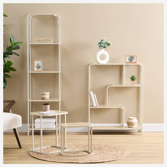 Lot de 2 tables gigognes Curvy bois clair