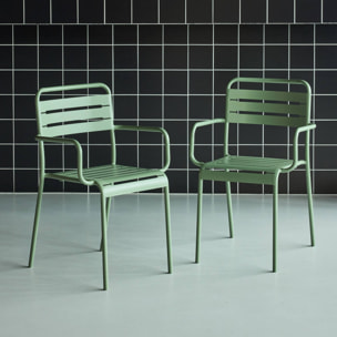 Fauteuil de jardin acier (lot de 2) AMÉLIA