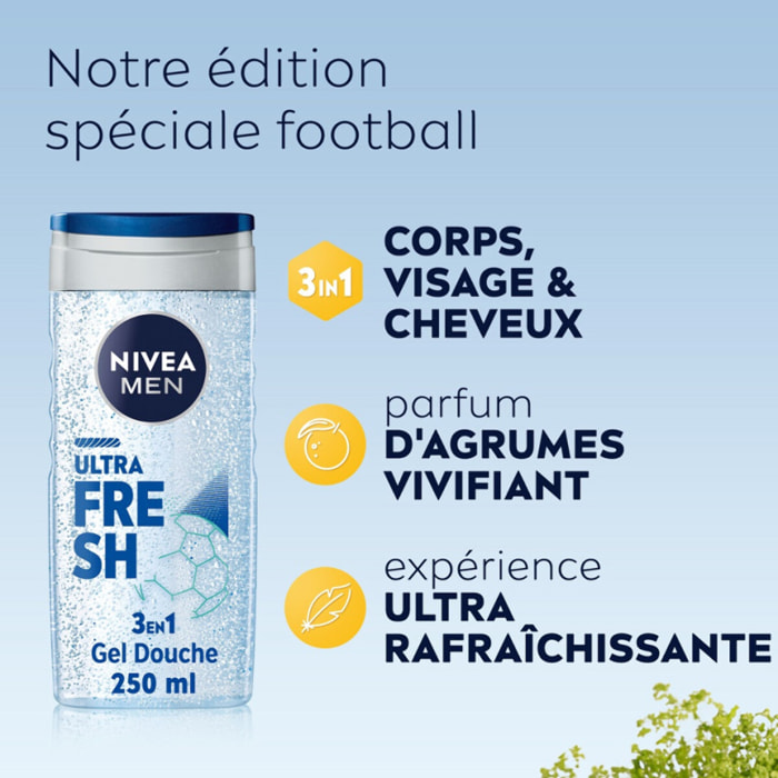 Pack de 6 - Nivea - Gel Douche Homme Ultra Fresh FOOT 150ml