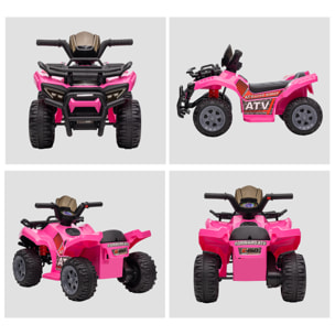 HOMCOM Quad Elettrico per Bambini 18-36 Mesi con Batteria Ricaricabile 6V, in Metallo e PP, 70x42x45 cm, Rosa