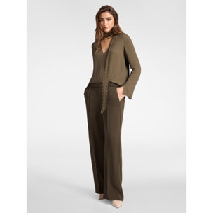 Elena Mirò - Pantaloni dalla gamba ampia - Verde militare