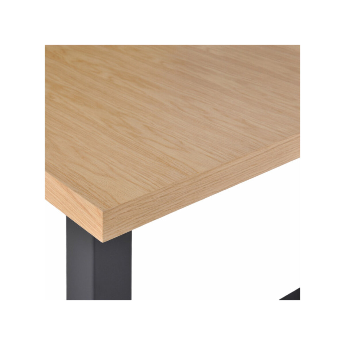 Table de Repas 100 x 180 cm Placage Chêne Piètement Luge Métal - DAVIS