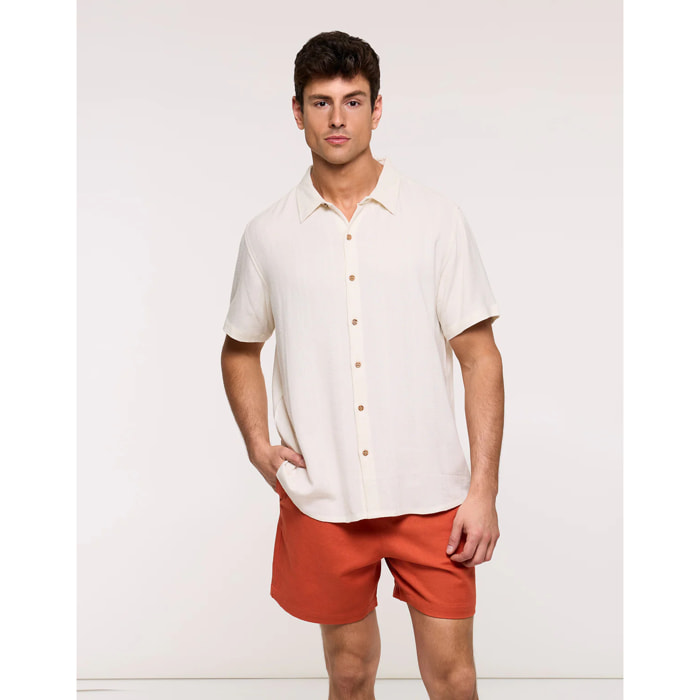 Camisa Manga Corta Hueso - Andubar