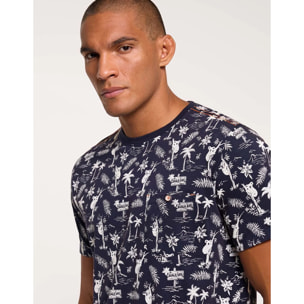 Camiseta Manga Corta Azul Marino - Kahakai