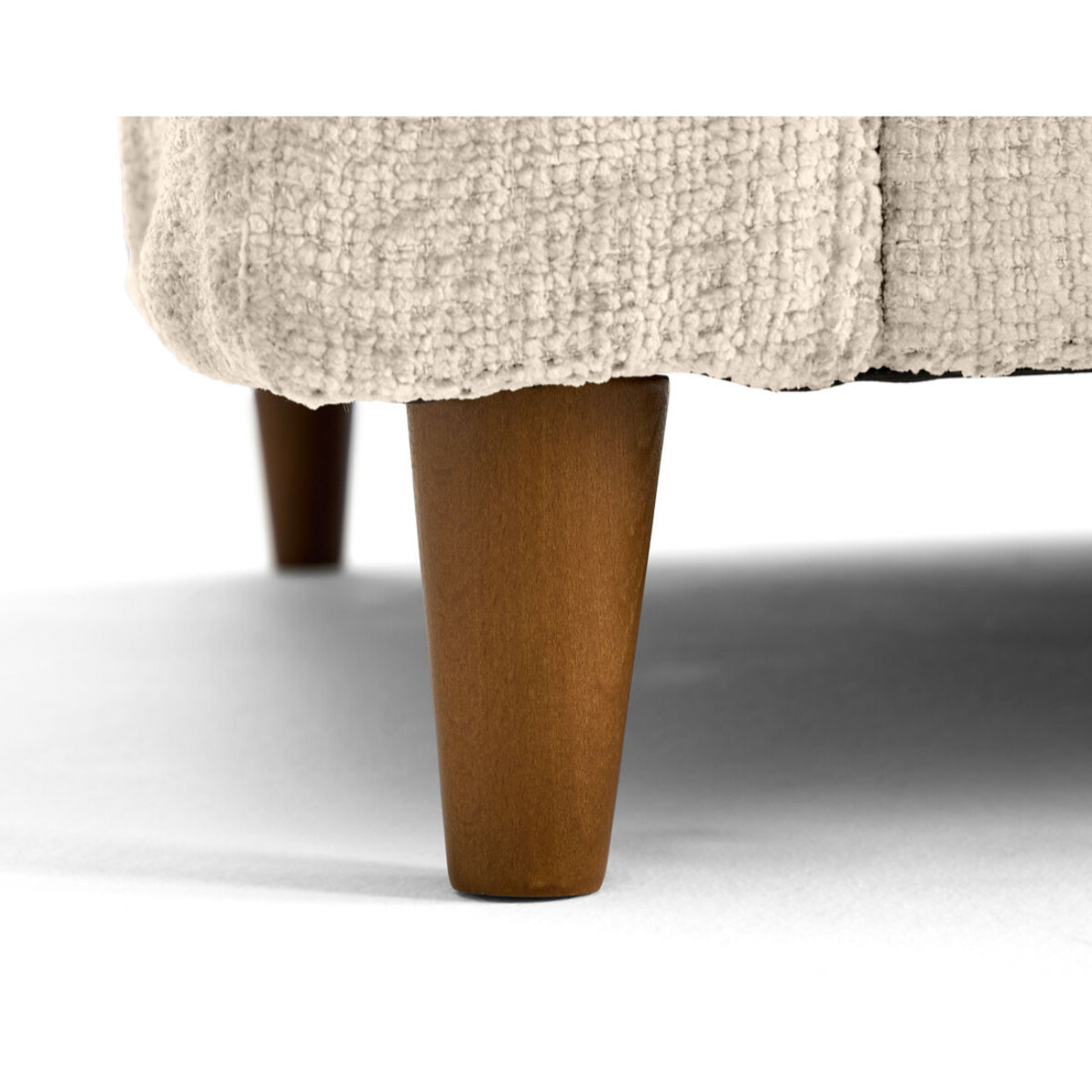 Anna - canapé droit 3 places convertible avec poche en velours texturé - Beige