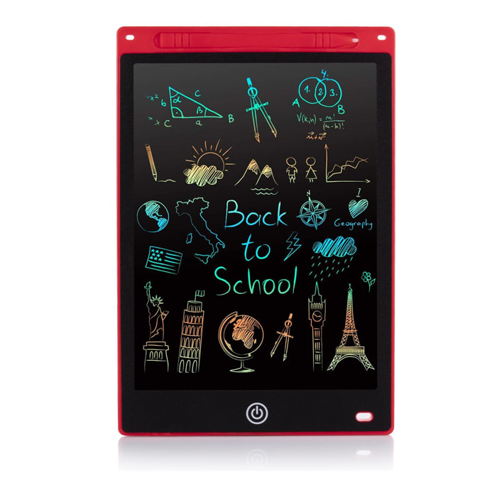 Tableta LCD portátil de dibujo y escritura de 10 pulgadas, con fondo multicolor.