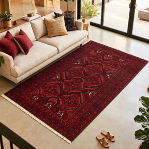 Tapis d'orient, motif oriental, noué main en laine, ABAROLO