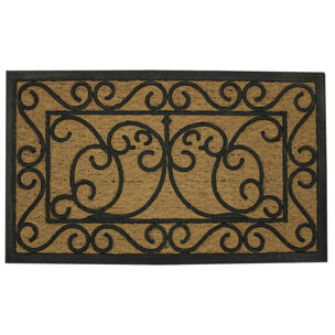 Paillasson rectangle en coco et caoutchouc - Naturel