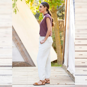 Sandalias N5693 NOBUCK LAVADO MALVA / TULIP color Malva