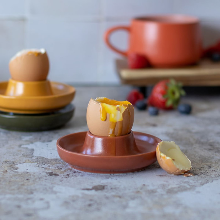 Coquetier en grès paprika  OUTO