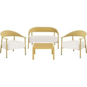 Salon de jardin en métal et plastique "Céora" - 4 places - Jaune