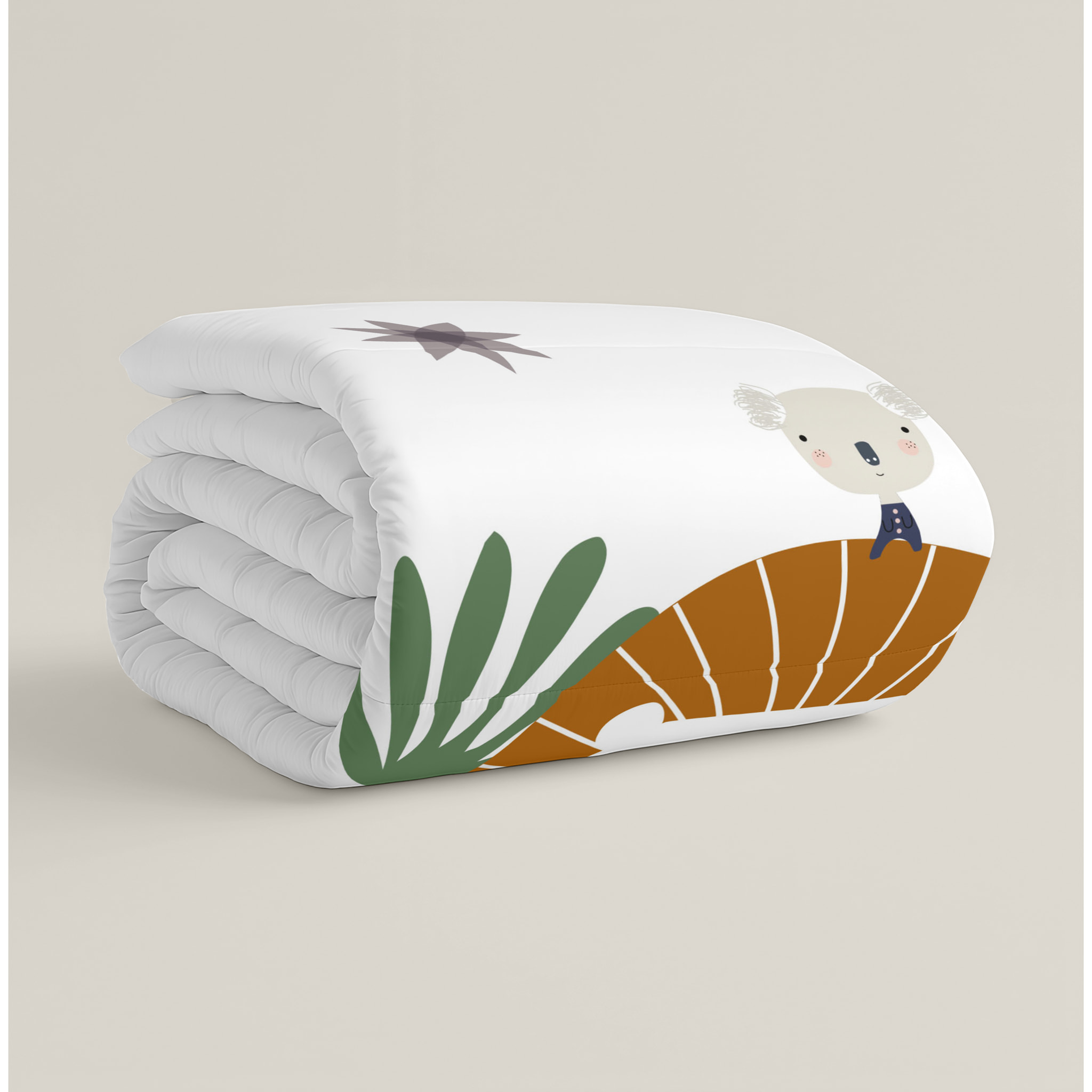 Edredón Nórdico Estampado - Infantil - 100% Algodón - 200 gr/m² con Tacto Pluma - Jungla Niño