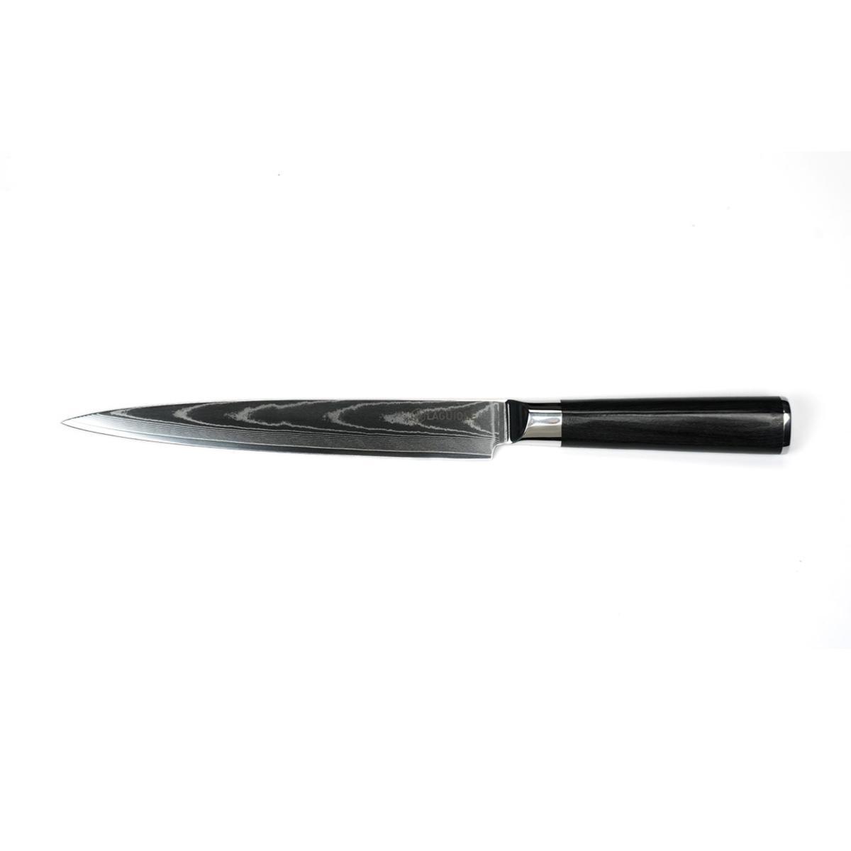 Couteau à trancher noir damas 34cm avec étui - "Core"