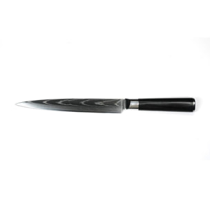Couteau à trancher noir damas 34cm avec étui - "Core"