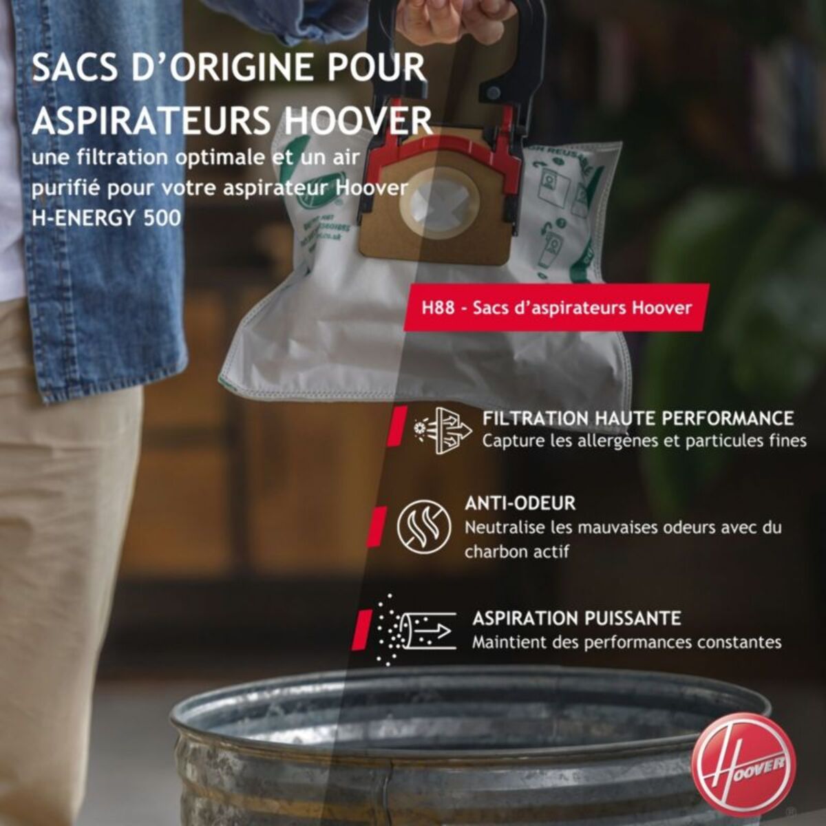 Sac aspirateur HOOVER Microfibres H-Energy 500-H88