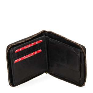 Portafoglio uomo in vera pelle - Modello False - Casual - 12.5 x 11.0 x 2.5 cm