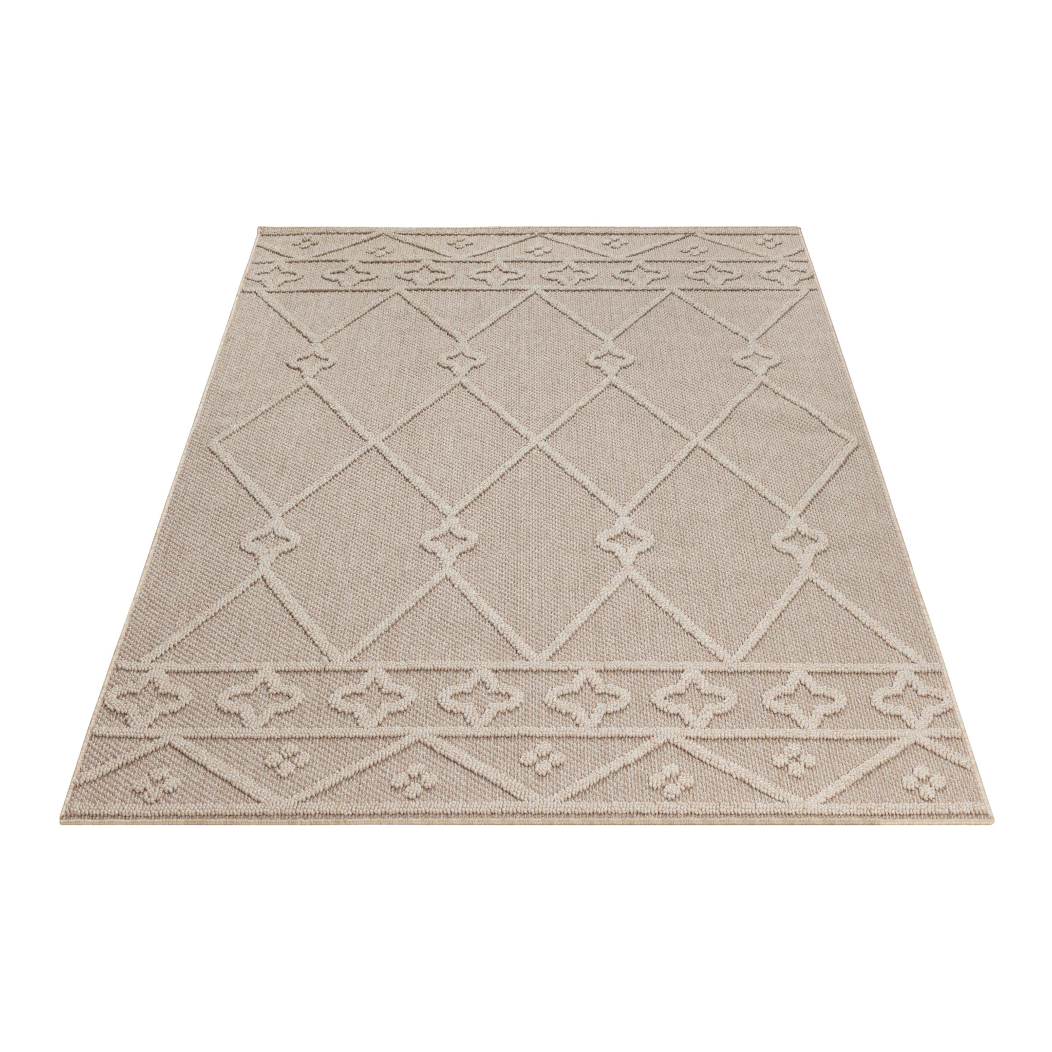 PATARA - Tapis intérieur/extérieur motif oriental beige - PAT4955BEI