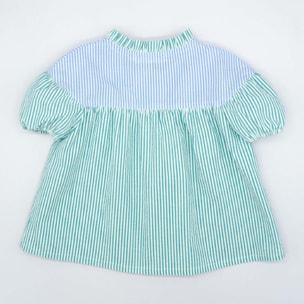 BLUSA VERDE Y AZUL