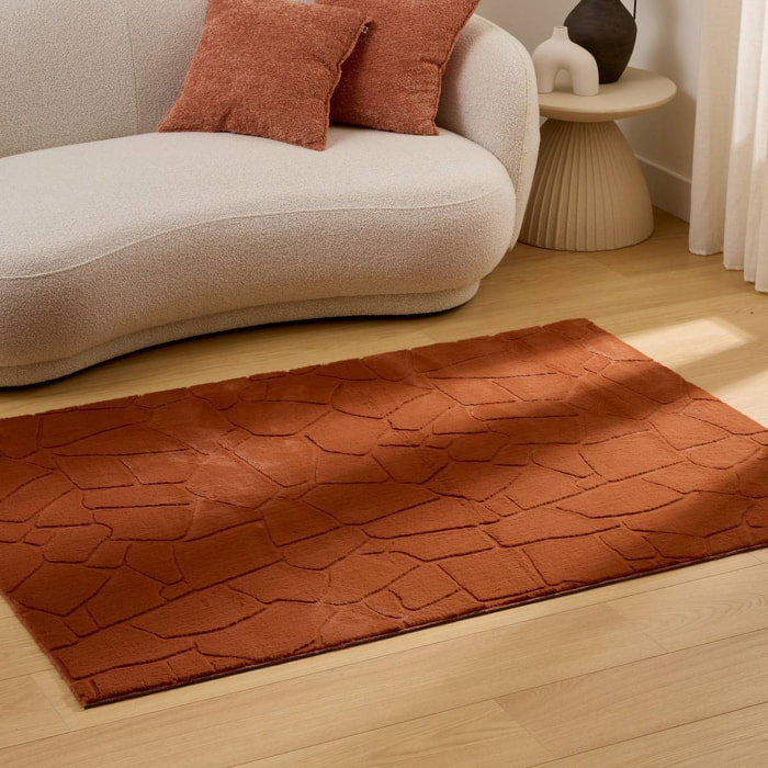 Tapis fausse fourrure Onina ambre 170x120cm