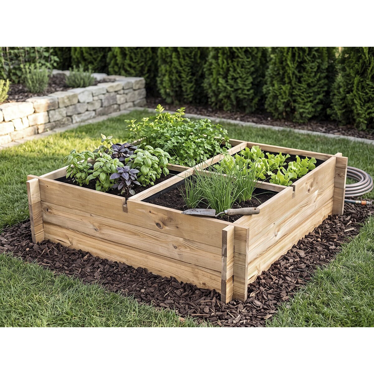 Carré potager en bois "Aroma" - 100 x 100 x 30 cm