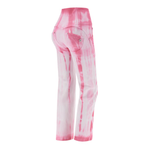 Pantaloni push up WR.UP® cropped vita alta gabardine tie dye