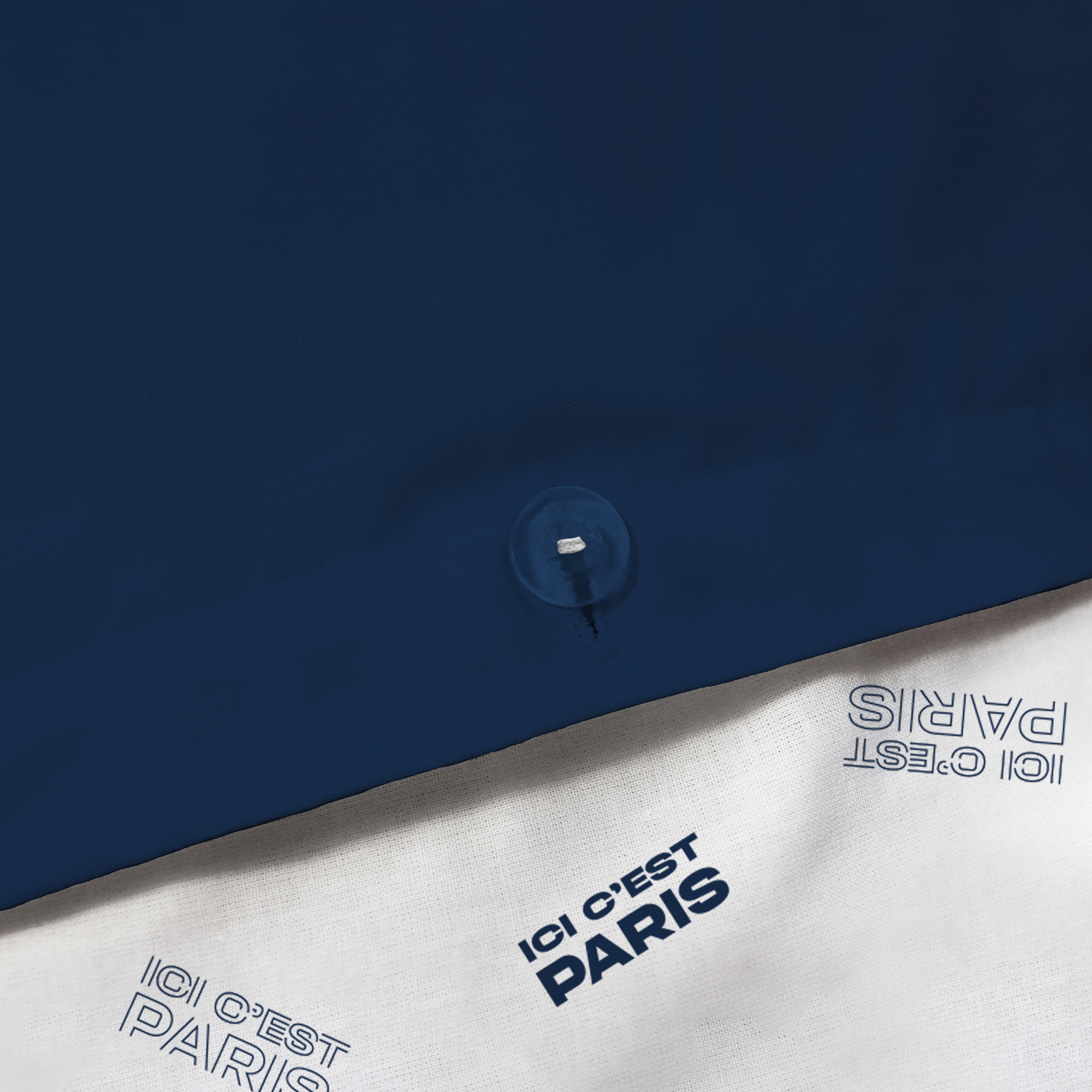 Parure de lit imprimée 100% coton, PSG DEVISE