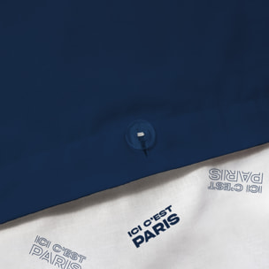 Parure de lit imprimée 100% coton, PSG DEVISE