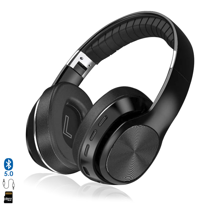 Cascos VJ320 HiFi Bluetooth 5.0, con manos libres, radio FM y lector micro SD.