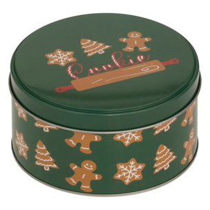 Boîte de conservation Noël 2,4L rond en métal