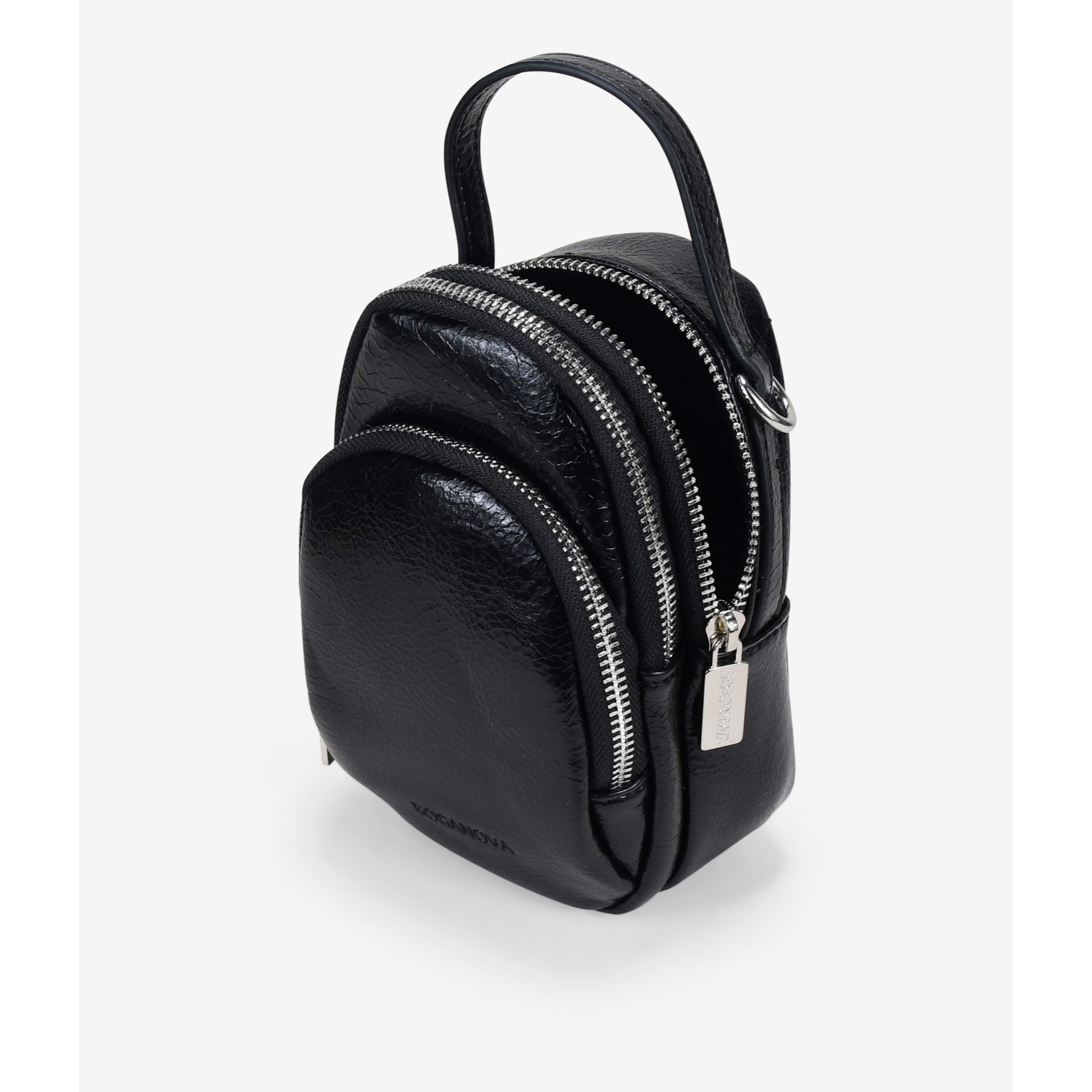Bolso para móvil negro con cremallera