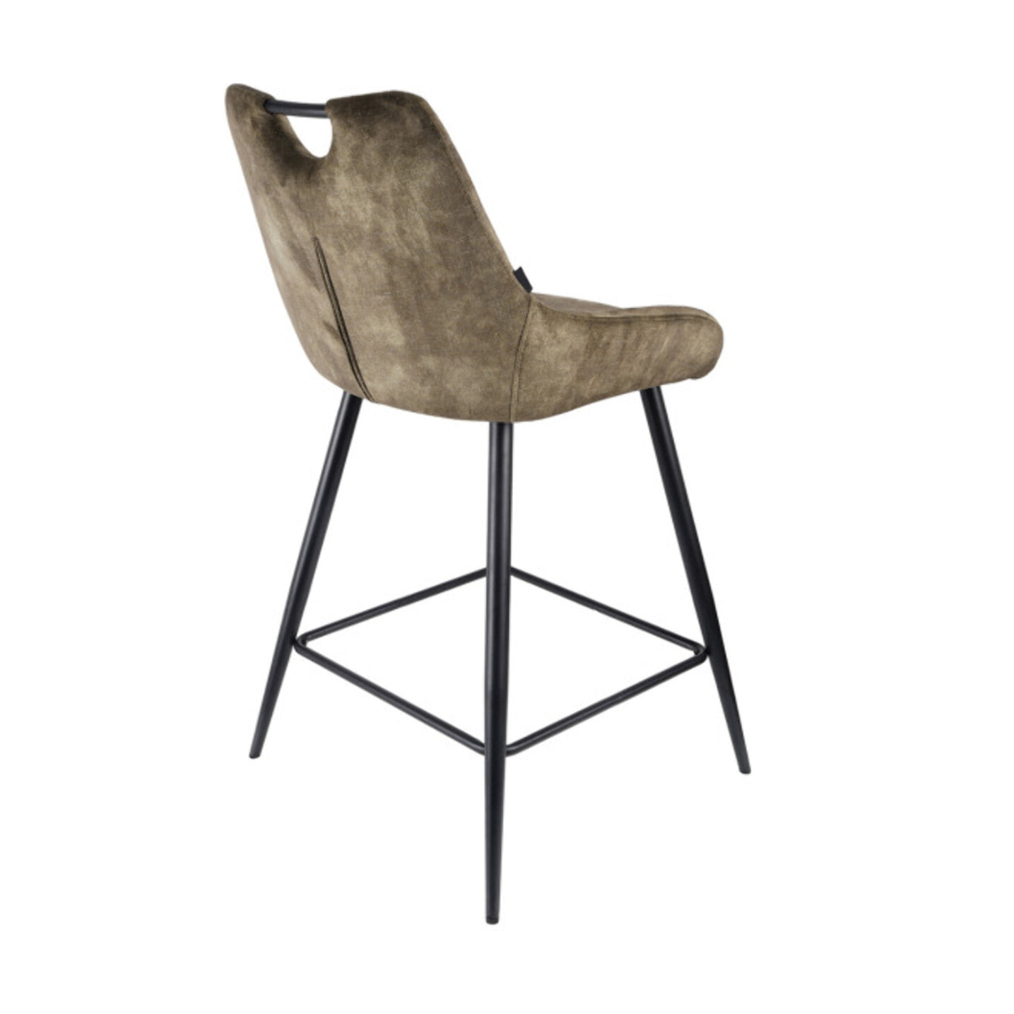 Chaise de bar en velours avec poignée et pieds en métal - ROSA 2