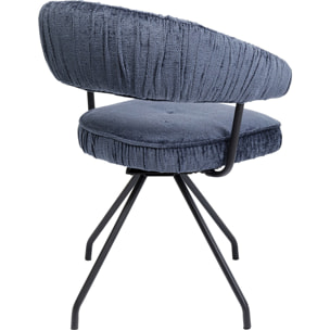 Chaise avec accoudoirs pivotante Arabella bleue Kare Design